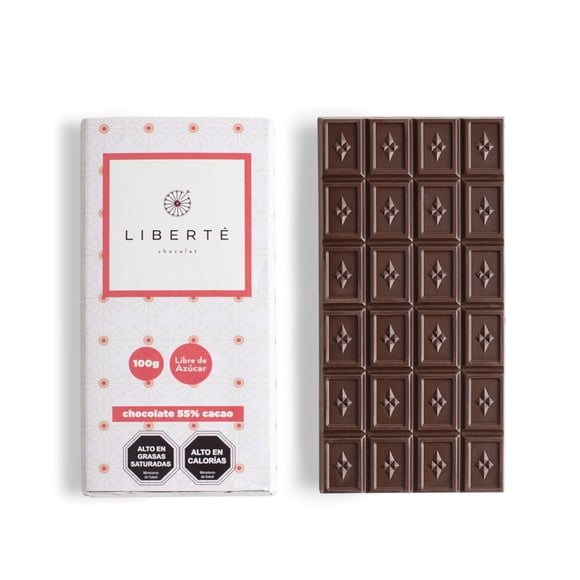 Barra Sin Azúcar de Chocolate Semi Amargo 55% Cacao 100 Gr