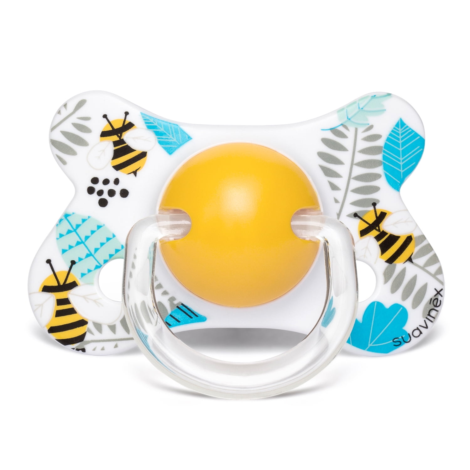 Suavinex - Chupete Fusión Blanco Abeja Con Tetina Anatómica De Látex 4/18 Meses