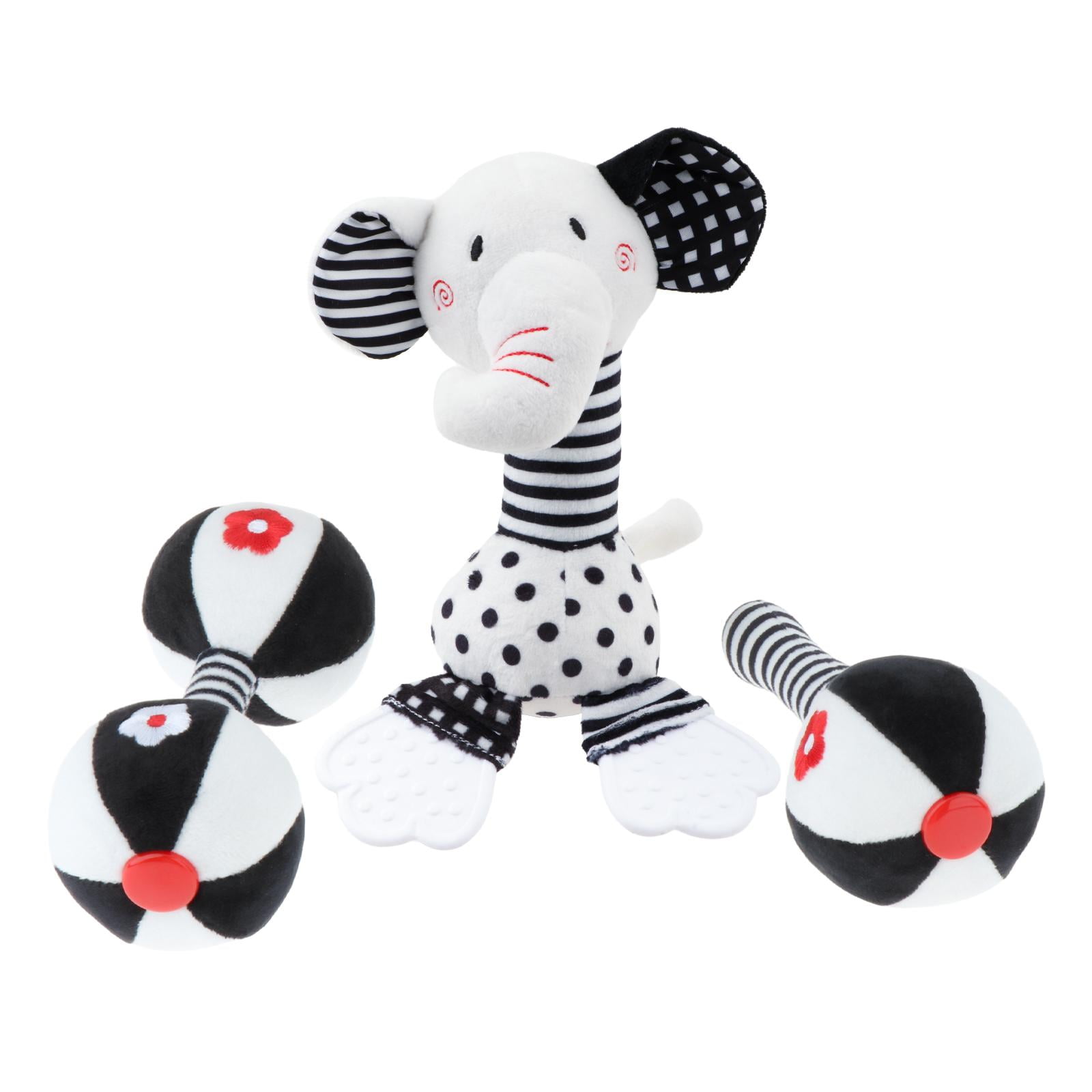 Magideal - 3 Uds Sonajeros Para Bebés Desarrollo Temprano Desarrollo Visual Sonajero Con Mancuernas Juguete