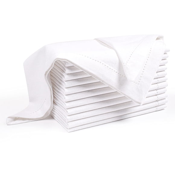 Servilletas de Tela Palita 46 cm Algodón Blanco - Pack de 12