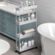 thumbnail image 1 of Carrito de almacenamiento SPACELEAD Slim de 4 niveles para oficina, cocina, gris, 1 of 6