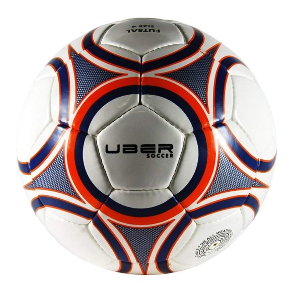 Balón de fútbol Uber Soccer tamaño 3 azul marino y naranja brillante