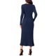 thumbnail image 3 of INSPIRE CHIC Vestido de Mujer de Manga Larga Otoño 2026 Cuello Redondo Tejido de Punto Acanalado Plisado Vestidos Midi Línea A L Azul Oscuro, 3 of 6
