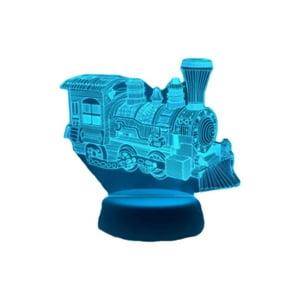 Lelumania - Lampara Ilusion 3D Tren De 7 Colores, Base Touch