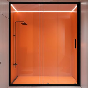 Joytek - Mampara Ajustable De Ducha Lens 160-180 Cm Transparente Negro