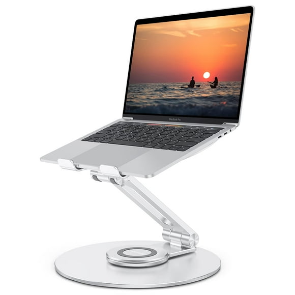 Soporte para portátil OMOTON ajustable con base giratoria de 360° de aluminio