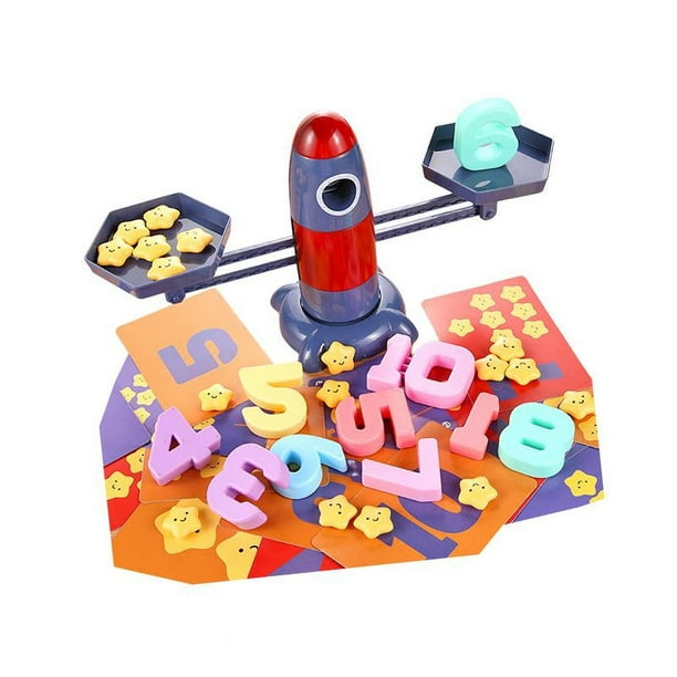 Rocket Balance Scale Juego de matemáticas Enseñanza Prop Motricidad fina Número de matemáticas Juguete de aprendizaje Educación matemática para niños