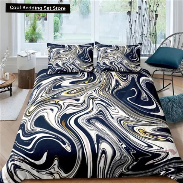 x1915 Bed SheetsGolden Marble Pink Bedding Set Duvet Cover Sets Comforter Bed Linen Twin Size Room Decor Kids Adult Modern 3-Piece Bedding Set (1 Duvet Cover + 2 Pillow Shams) nj1915