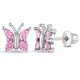 thumbnail image 1 of Aros Mariposa de Plata 925 Certificada con Circones Rosados | Un símbolo de transformación y liberta, 1 of 5