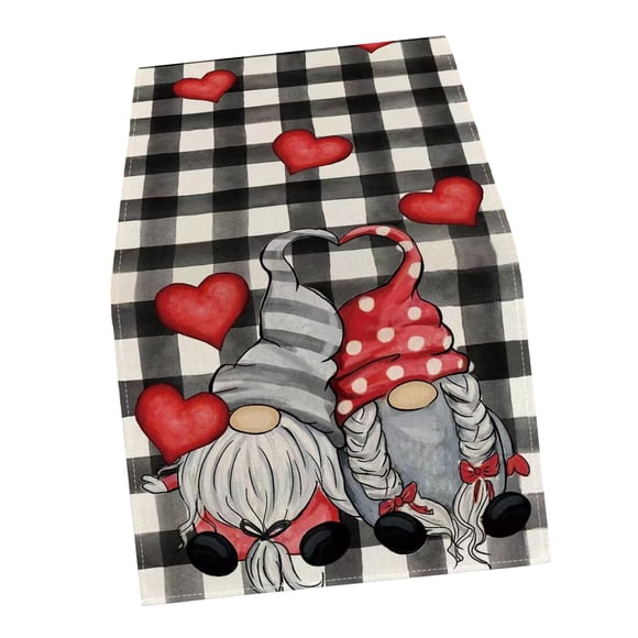 Camino De Mesa Para El Día De San Valentín, Mantel De 13x72 Pulgadas Para Cumpleaños, Escritorio, Boda, Gnomo