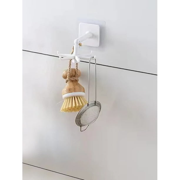 1pc Rotatable ABS Hanging Storage Rack, Classic Black Kitchen Hanging Storage Rack For Home