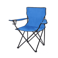 Genérico - Silla Plegable Con Porta Vaso Color Celeste