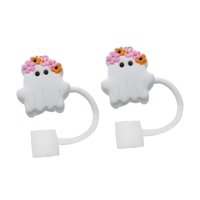 Magideal - 2 Piezas De Adornos Para Pajitas De Halloween Hechos De, Cubiertas, Accesorios Para Tazas, Fiestas Protectoras Para Puntas De Pajitas De 10 Mm, Tapas Guirnalda