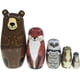 thumbnail image 4 of Muñecas rusas anidadas Kakeah marrón con diseño de búho, oso, zorro y mapache x5 para niños, 4 of 7