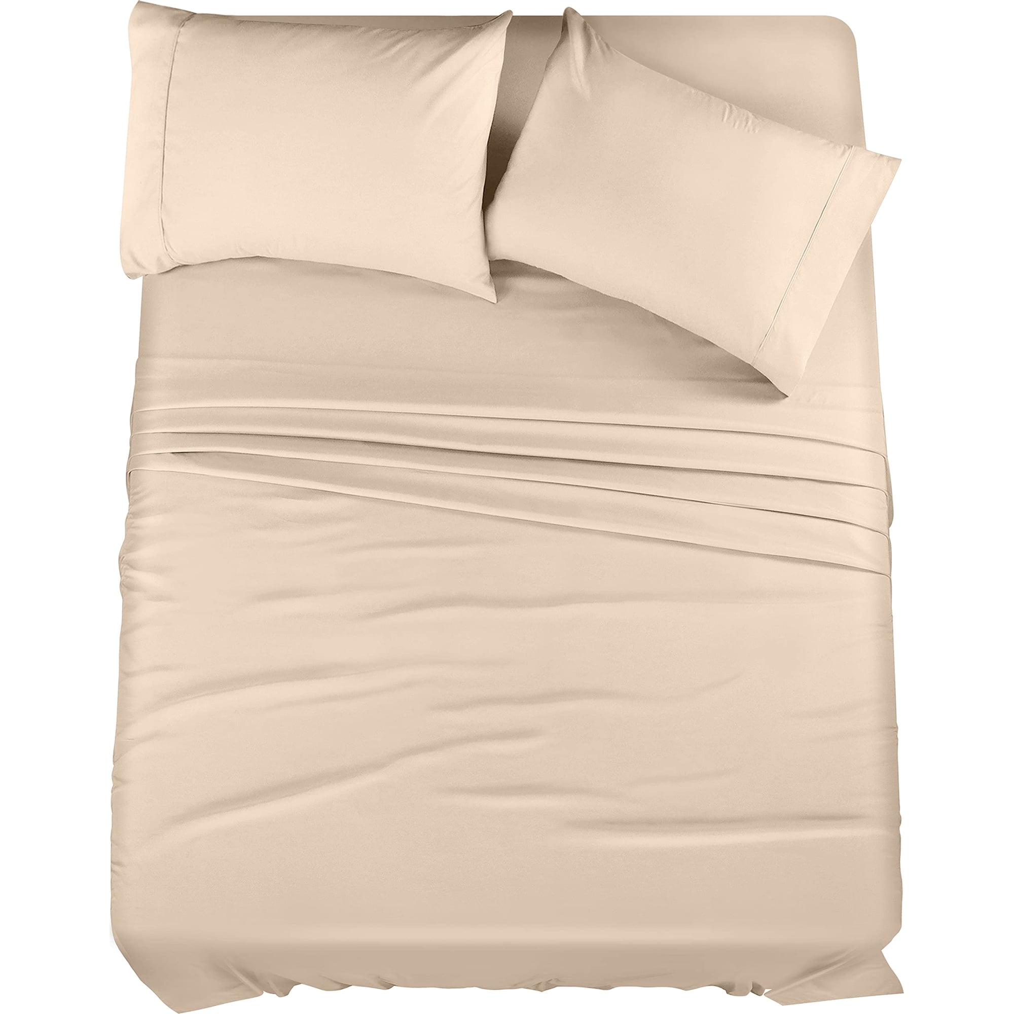 Juego De Sábanas Utopia Bedding Queen De Microfibra Cepillada, Color Beige