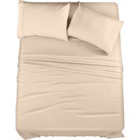 Juego De Sábanas Utopia Bedding Queen De Microfibra Cepillada, Color Beige