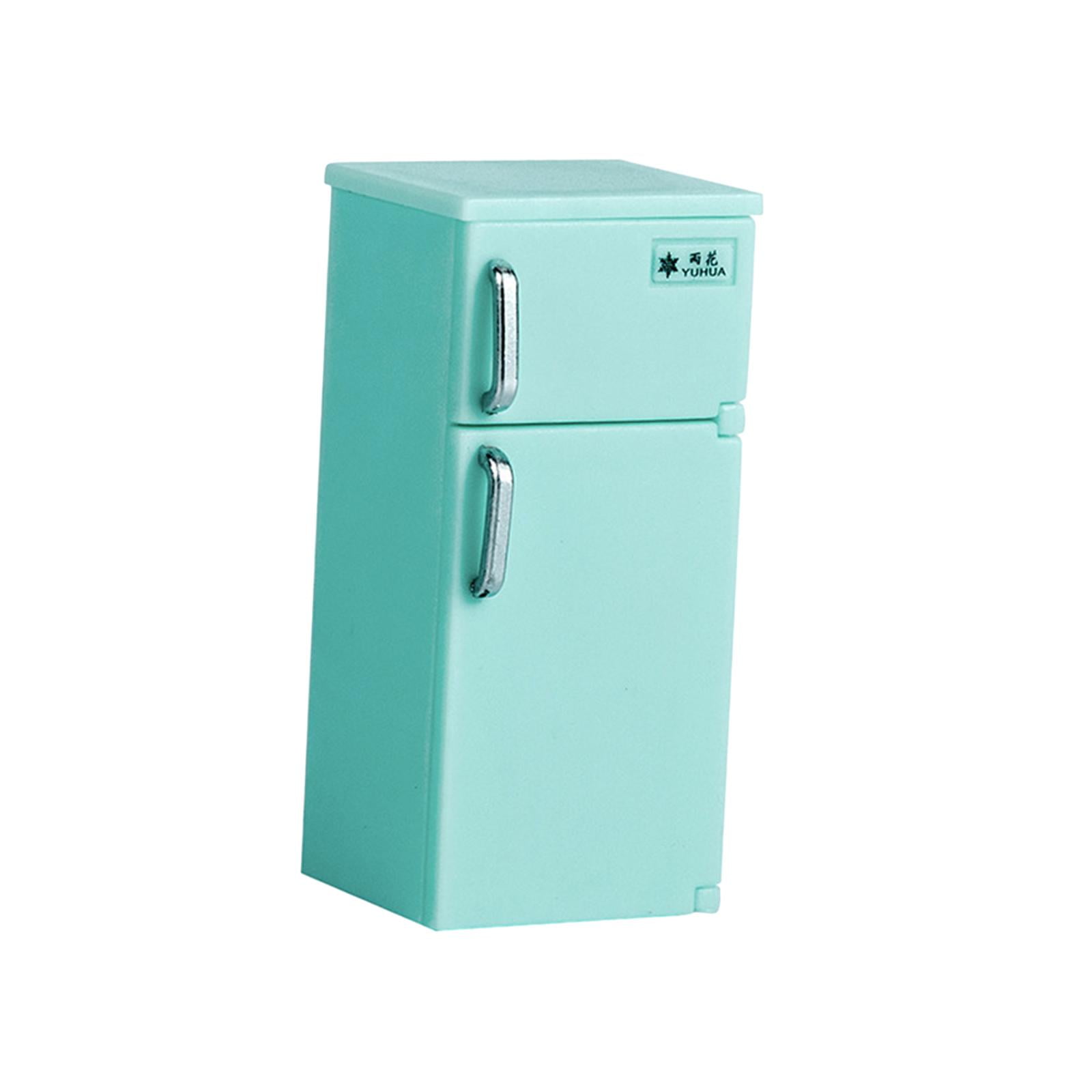 Magideal - Frigorífico Miniatura Para Casa De Muñecas Accesorio Decorativo De Mueble En Miniatura Electrodoméstico Pequeño Para Cocina Juguete Educativo Hecho A Menta