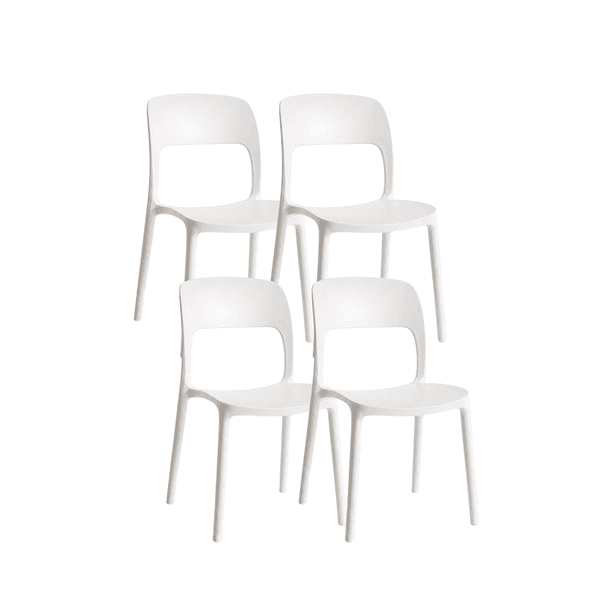Pack 4 Sillas de Comedor Apilable Kentucky - Blanco