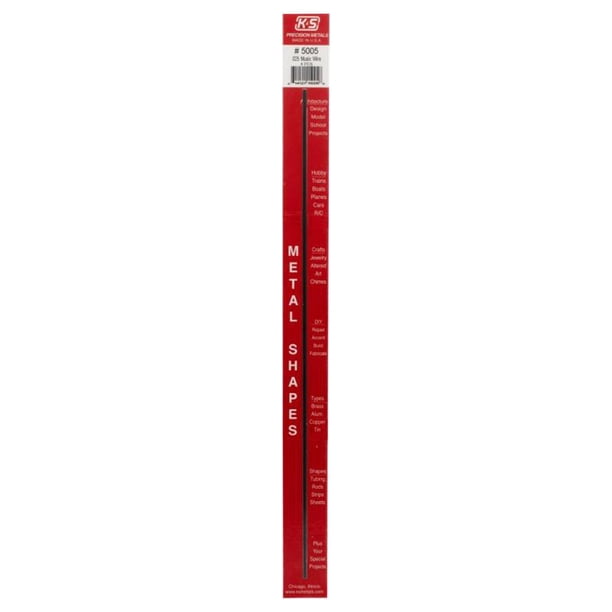 Cable musical K&S de 0,6 mm de profundidad x 30 cm de largo, acero 22 Ga., paquete de 4