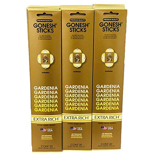 Incienso Gonesh Gardenia 12 paquetes (20 varillas por paquete)