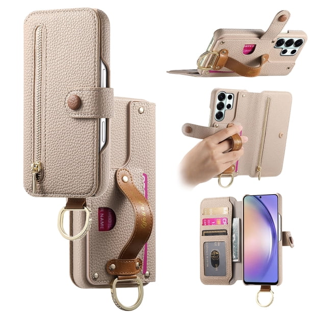 Funda FOXDOCK para Samsung Galaxy S26 Ultra Protección RFID, Soporte Ajustable, Función Cartera, Diseño Antigolpes-caqui