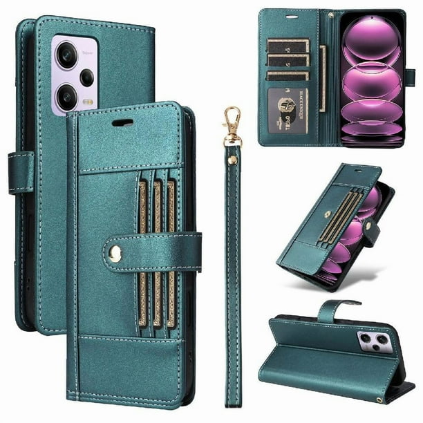 FOXDOCK Funda tipo Cartera para Xiaomi Redmi Note 12 Pro 5G – Cubierta de Cuero PU con Múltiples Ranuras, Bolsillo para Efectivo y Correa de Muñeca