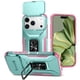 thumbnail image 1 of Funda Armada para iPhone 17 Pro con Tapa Deslizante y Soporte Magnético Giratorio Verde, 1 of 5