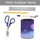 thumbnail image 5 of Dj Catnip-theme Cylinder Pen Holder Pencil Organizer with Flannel Lining PVC Leather Material Cardboard Base for study work 10*8CM, 5 of 6
