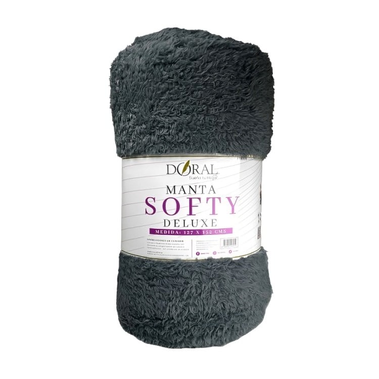 Manta Softy Lisa / Gris – Doral 127×152 Cm.