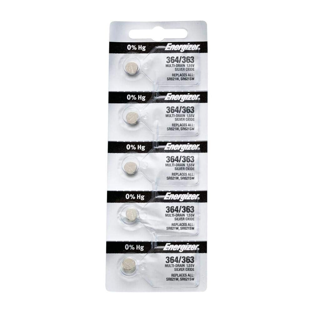 Pilas Energizer 364/363 De Óxido De Plata 1,55 V, Paquete De 5