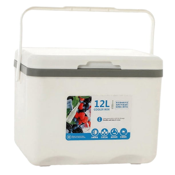 Caja refrigeradora aislada, hielera, refrigerador con asa, caja refrigeradora para preservación del frío/calor para chupar rueda, camping comercial, a blanco