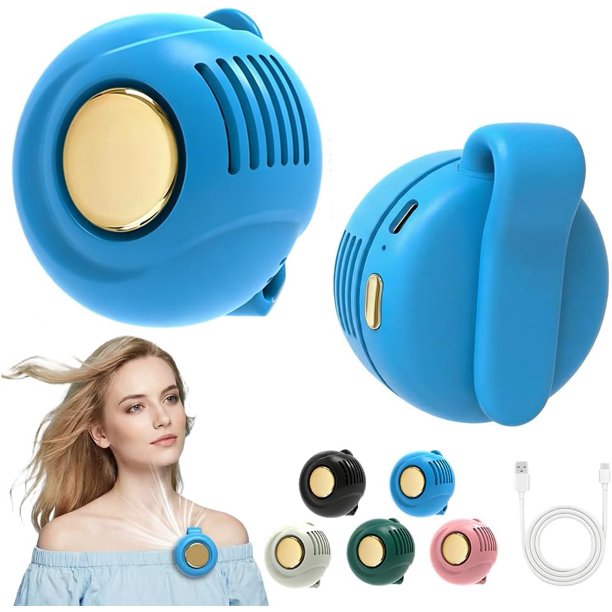 Miniventilador portátil silencioso sin aspas 2 pack clip camisa cintura 3 velocidades exterior