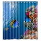 thumbnail image 1 of Cortina de ducha con diseño de peces tropicales, juego de cortinas de baño con ganchos, tamaño 66 x 72 pulgadas, 1 of 3
