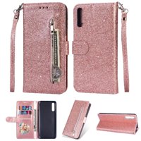 Funda Para Foxdock Elegante Funda Samsung Galaxy A70 Glitter Con Cremallera-Ideal Para El Uso Diario