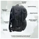 thumbnail image 3 of Mochila Escolar Reforzada Negra / Azul Gran Capacidad y Multibolsillos Incluye Puerto USB - Cable, 3 of 5