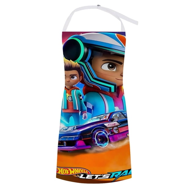 Hot Wheels delantal temático para cocinar, esencial para el hogar, delantal de barbacoa/bufanda de cocina con bolsillos para hombres y mujeres, regalo para el hogar