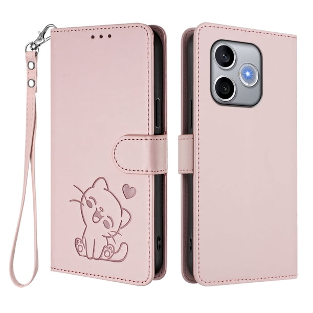 Funda de Gato tipo Libro para Honor 600 Lite, Rosa