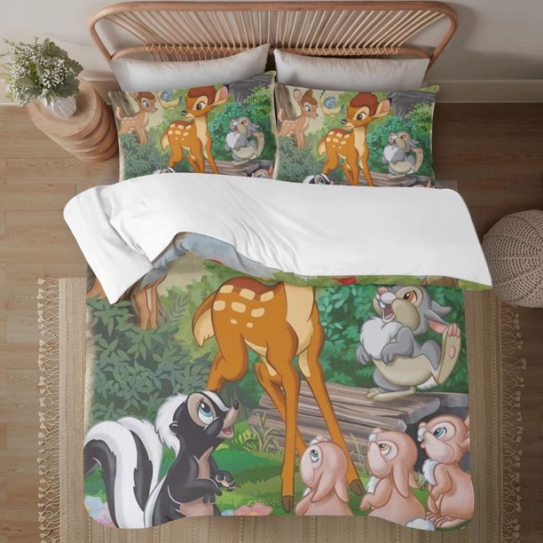 Bambi 3-Piece Bedding Set For Kids Boys Girls Adult Cartoon Warm Cute Fashion Holiday Present Gift Bed Sheets