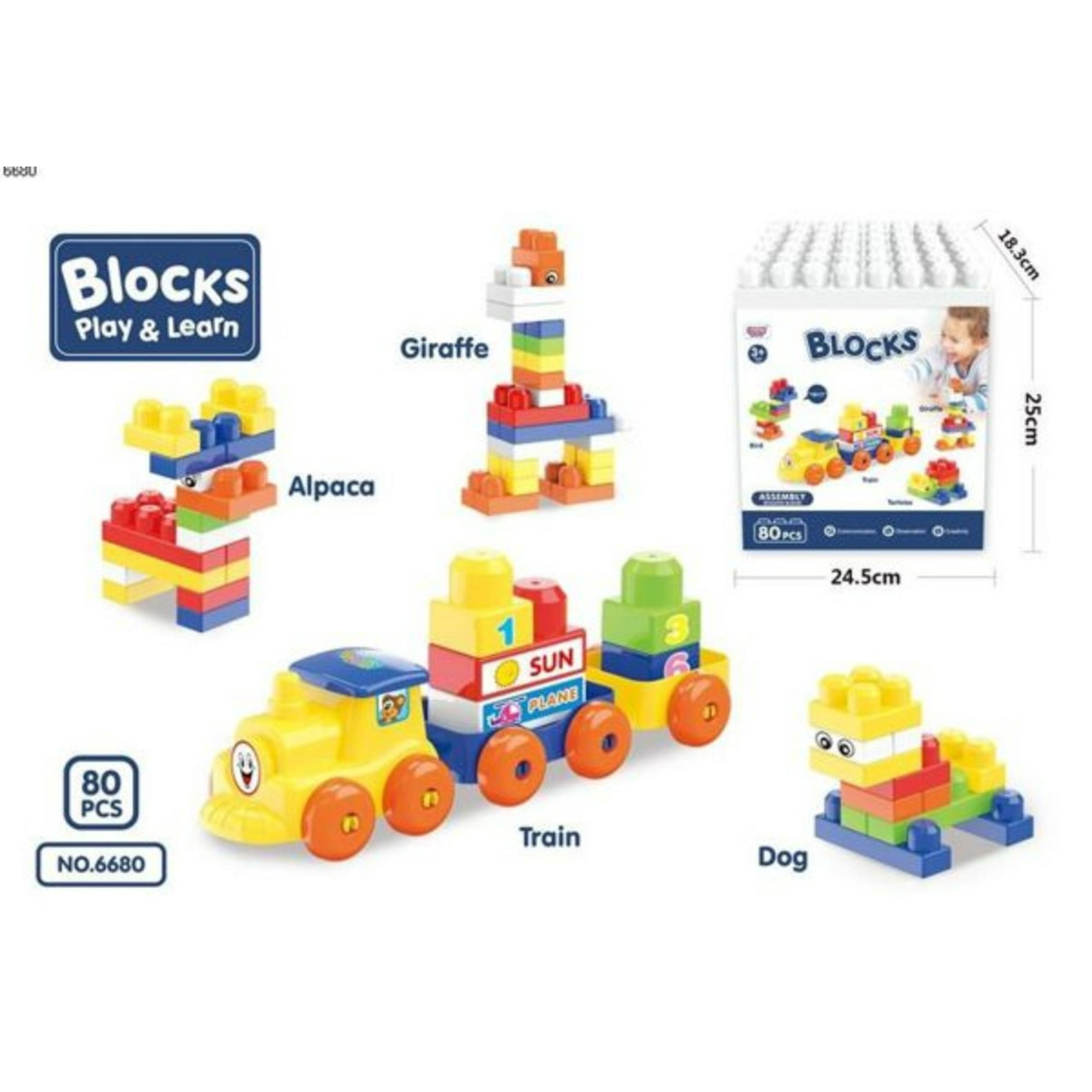 Genérico - Lego Set Bloques De Construcción Armables 80 Pcs Juego Niños Blanco