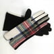 thumbnail image 5 of Guantes cálidos de lana escocesa a cuadros simétricos de moda para otoño e invierno, guantes de montar para mujer a prueba de frío, 5 of 6
