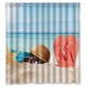 thumbnail image 1 of Voy a la playa y me quito las chanclas Cortina de ducha Juego de cortinas de baño con ganchos Tamaño 66x72 pulgadas, 1 of 3