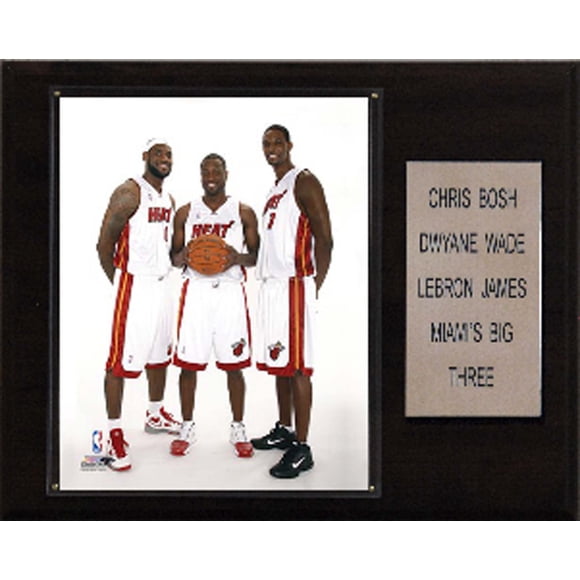 Placa Coleccionable De C&I De La Nba, Miami Heat, Lebron James, Dwyane Wade Y Chris Bosh
