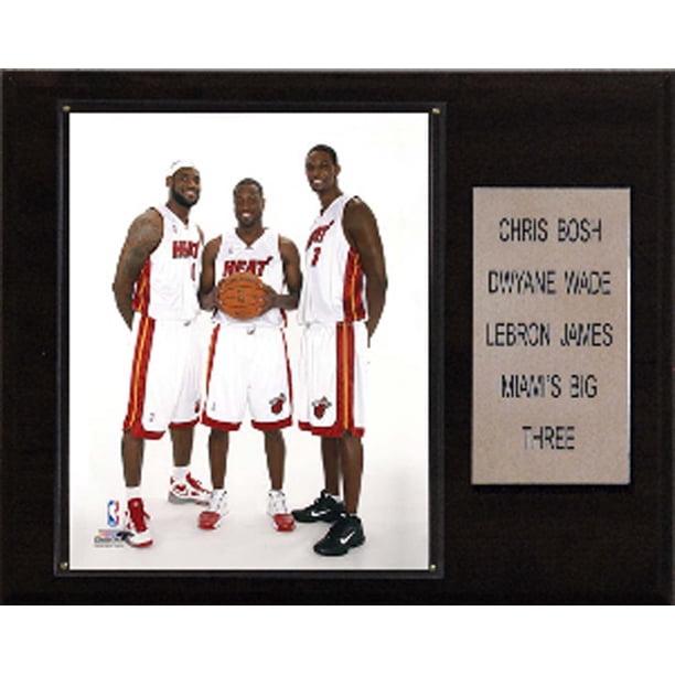 Placa Coleccionable De C&I De La Nba, Miami Heat, Lebron James, Dwyane Wade Y Chris Bosh