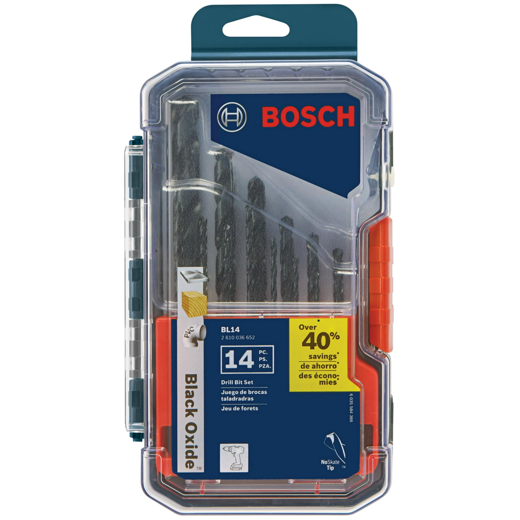 Juego De Brocas Bosch Bl14 De 14 Piezas De Óxido Negro Para Metal Y Madera