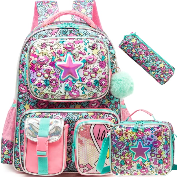 Cute Backpack for Girls Backpacks for Elementary Preschool Students Kids School Cute Backpack Lunch Bag and Penbag