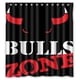 thumbnail image 1 of Cortina de ducha con el logotipo de los Bulls, juego de cortinas de baño con ganchos, tamaño 66 x 72 pulgadas, 1 of 3