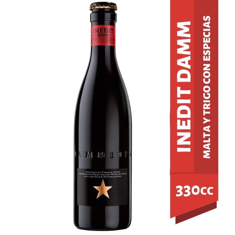 Cerveza Inedit Malta Y Trigo 4,8° Botella 330 ml Damm