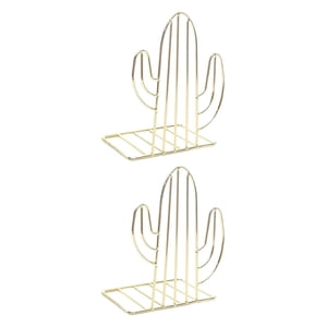 Magideal - Extremos De Libro De Metal Soporte De Libro Estantería Tapón Titular Organizador Decoración Artesanía De Hierro Estantes De Escritorio Para Dormitorio Oro