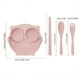 thumbnail image 2 of Wheat Straw Children's Cutlery Set, Owl Dinner Plate, Kindergarten Gift, Divided Cartoon Bowl Spoon Fork Chopsticks, 2 of 5