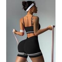 Flix Spa - Conjunto Fitness Mujer Short Push Up Corte V Y Peto Top